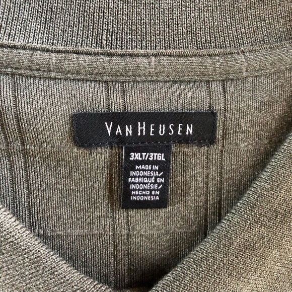VanHeusen Big & Tall Olive Deep Lichen Jaspe Polo - Size 3XLT - Picture 5 of 10